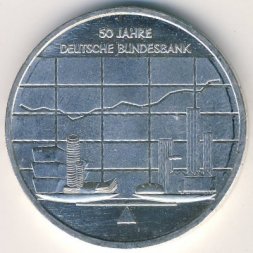 Германия 10 евро 2007 год - 50 лет Немецкому федеральному банку
