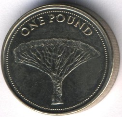 Монета Гибралтар 1 фунт 2016 год - Драконово дерево