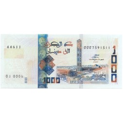 Алжир 1000 динаров 2018 год UNC