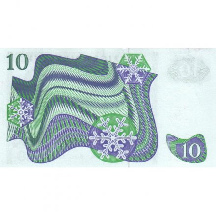 Швеция 10 крон 1977 год - Густав VI. Снежинки - UNC