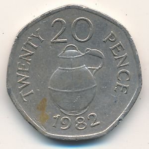 Гернси 20 пенсов 1982 год