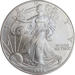 США 1 доллар 1998 год - Шагающая свобода (без отметки МД)