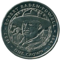Фолклендские острова 1 крона 2007 год - 150 лет со дня рождения Роберта Баден-Пауэлла (медь-никель)