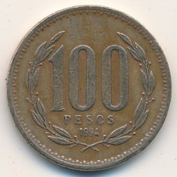 Чили 100 песо 1994 год