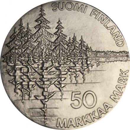 Финляндия 50 марок 1985 год - 150 лет национальному эпосу &quot;Калевала&quot;