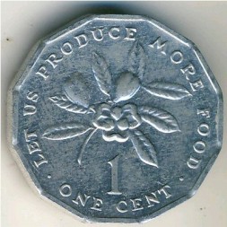 Ямайка 1 цент 1983 год