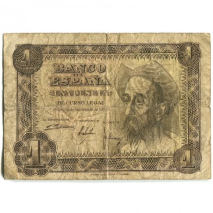 Испания 1 песета 1951 год - Портрет Дон Кихота - G