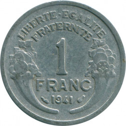 Франция 1 франк 1941 год (Алюминий)