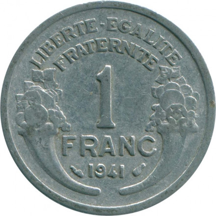Франция 1 франк 1941 год (Алюминий)