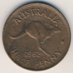 Австралия 1/2 пенни 1962 год