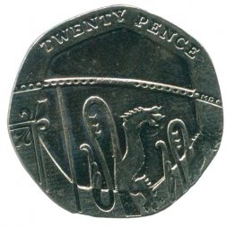 Великобритания 20 пенсов 2011 год