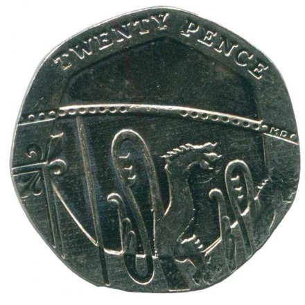 Великобритания 20 пенсов 2011 год