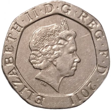 Великобритания 20 пенсов 2011 год