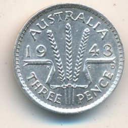 Австралия 3 пенса 1943 год (D)