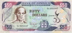Ямайка 50 долларов 2012 год - 50 лет независимости UNC