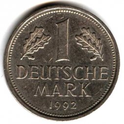 ФРГ 1 марка 1992 год (G)