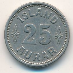 Исландия 25 эйре 1933 год