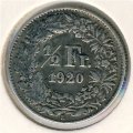 Швейцария 1/2 франка 1920 год