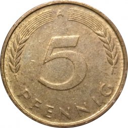 ФРГ 5 пфеннигов 1990 год - A