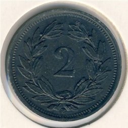 Швейцария 2 раппена 1942 год