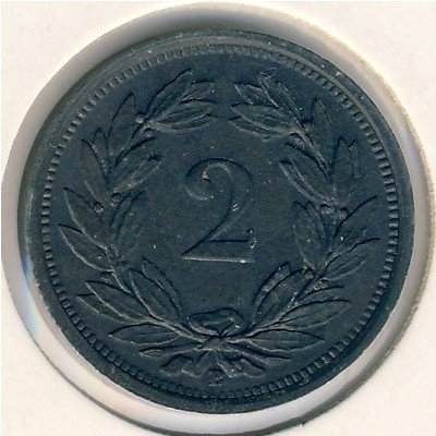 Швейцария 2 раппена 1942 год