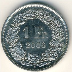 Швейцария 1 франк 2006 год