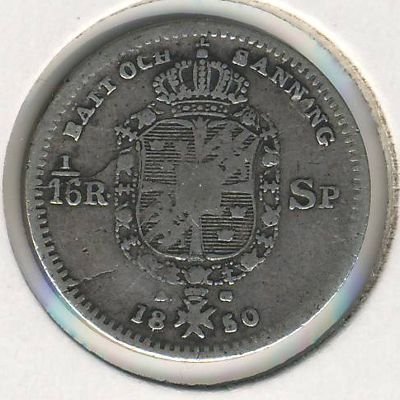 Швеция 1/16 риксдалера 1850 год