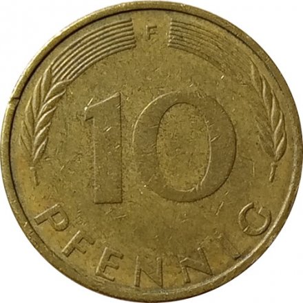 ФРГ 10 пфеннигов 1973 год - F