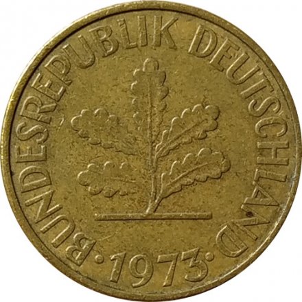 ФРГ 10 пфеннигов 1973 год - F