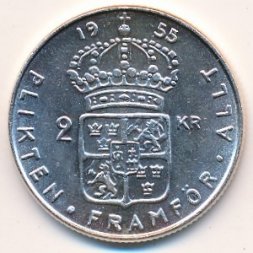 Швеция 2 кроны 1955 год