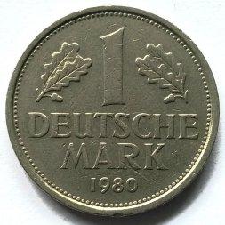 ФРГ 1 марка 1980 год (D)