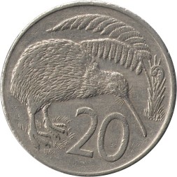 Новая Зеландия 20 центов 1980 год