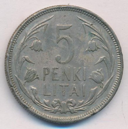 Литва 5 лит 1925 год