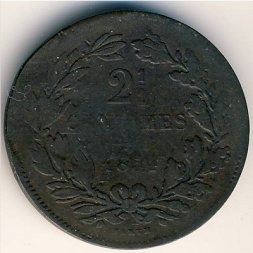 Люксембург 2 1/2 сантима 1854 год