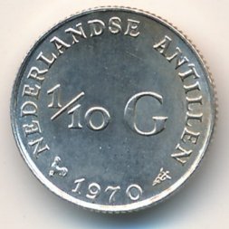 Антильские острова 1/10 гульдена 1970 год
