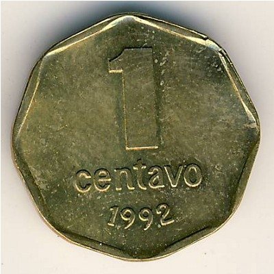 Аргентина 1 сентаво 1992 год