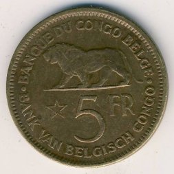 Бельгийское Конго 5 франков 1937 год