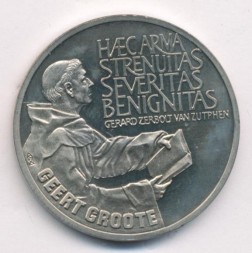 Монета Нидерланды 2 1/2 экю 1990 год - 650 лет со дня рождения Герта Гроте