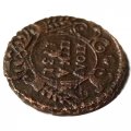 Полушка 1731 год Анна Иоанновна (1730 - 1740) - перечекан, узорчатый гурт - VF+