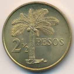 Монета Гвинея-Бисау 2 1/2 песо 1977 год