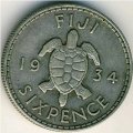 Фиджи 6 пенсов 1934 год