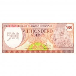 Суринам 500 гульденов 1982 год - UNC
