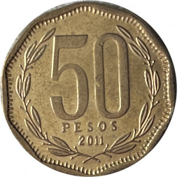Чили 50 песо 2011 год - Бернардо О’Хиггинс