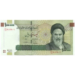 Иран 100000 риалов 2015 год - Аятолла Рухолла Хомейни. Могила Саади, Шираз UNC