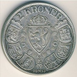 Норвегия 2 кроны 1913 год