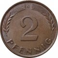 ФРГ 2 пфеннига 1962 год (G)