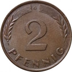 ФРГ 2 пфеннига 1962 год (G)