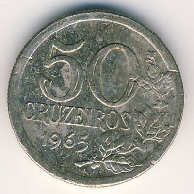 Бразилия 50 крузейро 1965 год