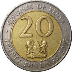 Кения 20 шиллингов 2005 год