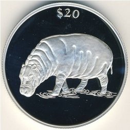 Либерия 20 долларов 2000 год